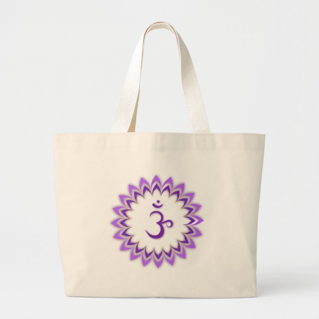 Om Symbol / Crown Chakra Jumbo Stoffbeutel (Vorne)