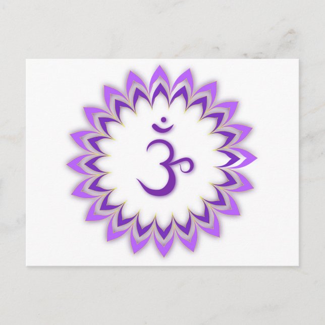 Om Symbol / Crown Chakra Postkarte (Vorderseite)