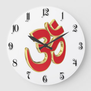 Om-Symbol Große Wanduhr