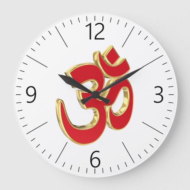 Om-Symbol Große Wanduhr (Vorderseite)