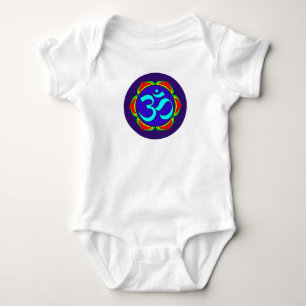 om Symbol heilige Buddhismus Religion Zen Yoga Blu Baby Strampler