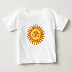 Om Symbol in Radiant Sun Spirituelle Hindudesign Baby T-shirt
