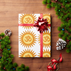 Om Symbol in Radiant Sun Spirituelle Hindudesign Geschenkpapier