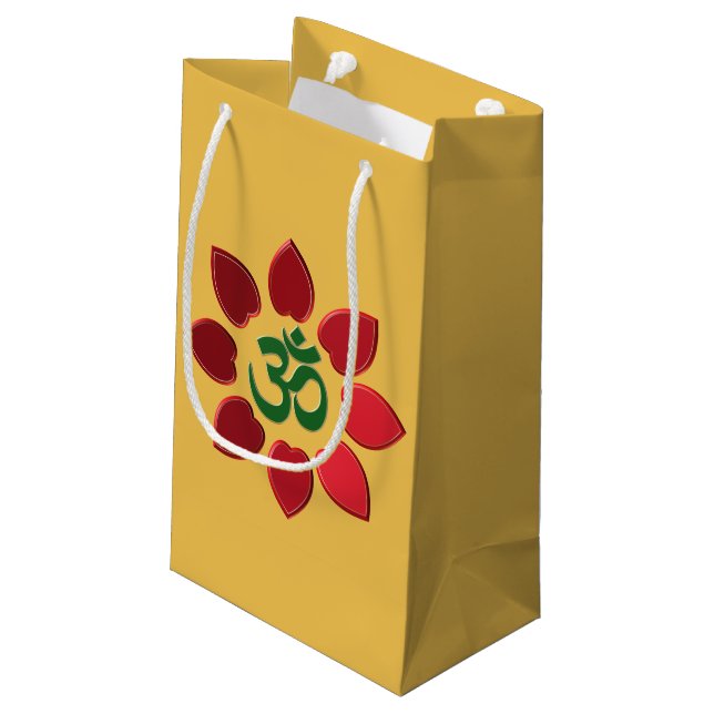 Om-Symbol Kleine Geschenktüte (Rückseite Schrägansicht)