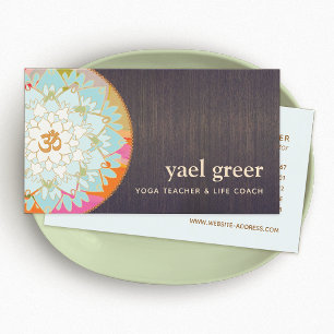 OM Symbol Lotus Mandala Art Visitenkarte
