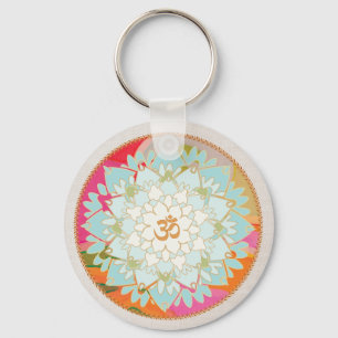 OM Symbol Lotus Mandala Schlüsselanhänger