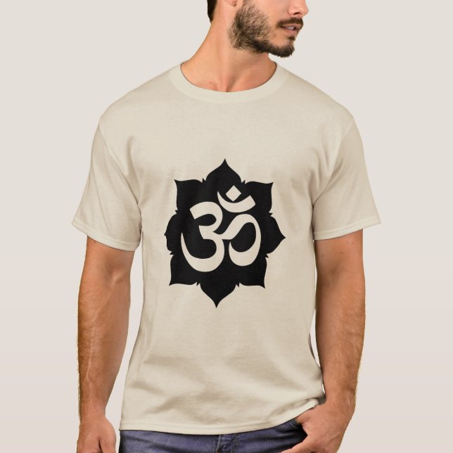 OM Symbol Lotus Spiritualität Carbon Fibre Decor T-Shirt (Vorderseite)