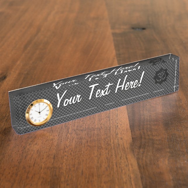 OM Symbol Lotus Spiritualität im Carbon Fibre Styl Namensplakette (Seite)