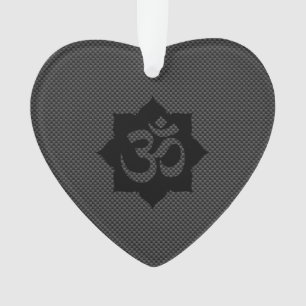 OM Symbol Lotus Spiritualität im Carbon Fibre Styl Ornament