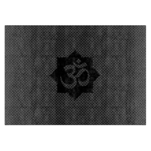 OM Symbol Lotus Spiritualität im Carbon Fibre Styl Schneidebrett