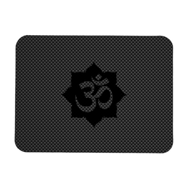 OM Symbol Lotus Spiritualität Yoga Carbon Style Magnet (Horizontal)