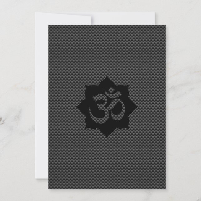 OM Symbol Lotus Spiritualität Yoga in Carbon Fibre (Vorderseite)