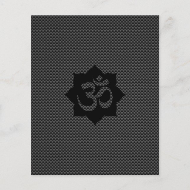 OM Symbol Lotus Spiritualität Yoga in Carbon Fibre Flyer (Vorne)