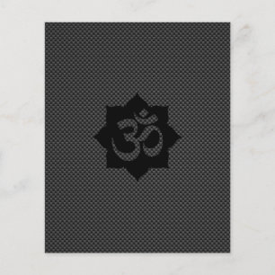 OM Symbol Lotus Spiritualität Yoga in Carbon Fibre Flyer
