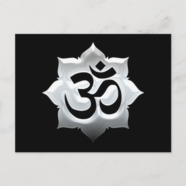 OM Symbol Lotus Spiritualität Yoga Wappen Postkarte (Vorderseite)