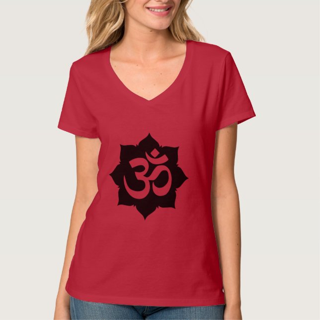 OM Symbol Lotus Spirituality Carbon Fiber Decor T-Shirt (Vorderseite)