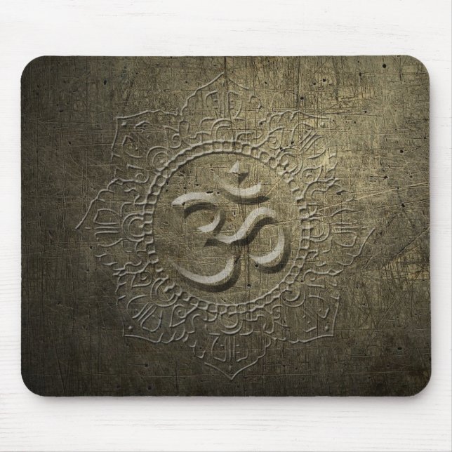 OM Symbol Mandala Bronze Metaleffekt 1 MP Mousepad (Vorne)