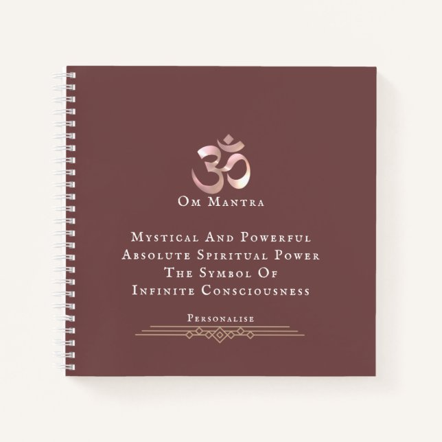 Om Symbol Meditation Spirituelles Zitat Zeitschrif Notizbuch (Vorderseite)