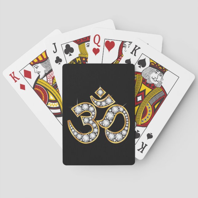 Om Symbol mit "Diamond" Stones Spielkarten (Rückseite)