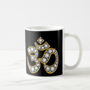 Om Symbol mit "Diamond" Stones Tasse