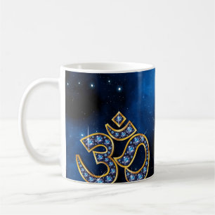 OM-Symbol mit "Saphir-" Steinen Kaffeetasse
