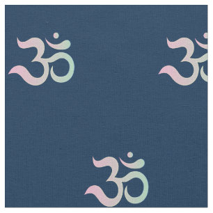 Om Symbol Muster Sanskrit pastellfarben grün blau Stoff