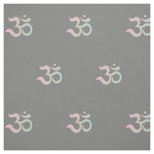 Om Symbol Muster Sanskrit pastellrot grün grau Stoff (Muster)