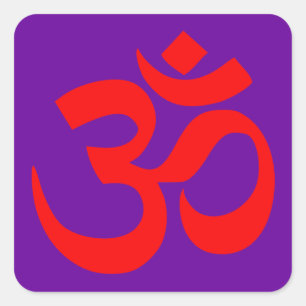 Om Symbol Mystical Sound in Hindu und Buddhismus Quadratischer Aufkleber