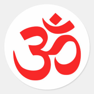 Om Symbol Mystical Sound in Hindu und Buddhismus Runder Aufkleber