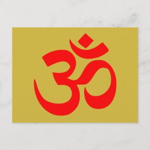 Om Symbol Mystical Sound in Hindubuddhismus Rosa Postkarte