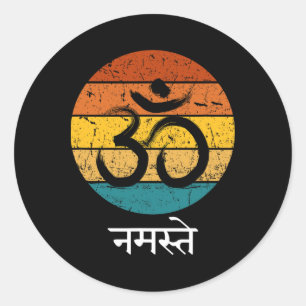 Om Symbol Namaste Ohm Hindu Zen Tantra Yoga Geist Runder Aufkleber