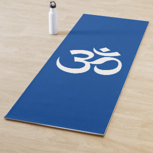 Om Symbol Ohm Yoga Spiritual Deep Blue Yogamatte
