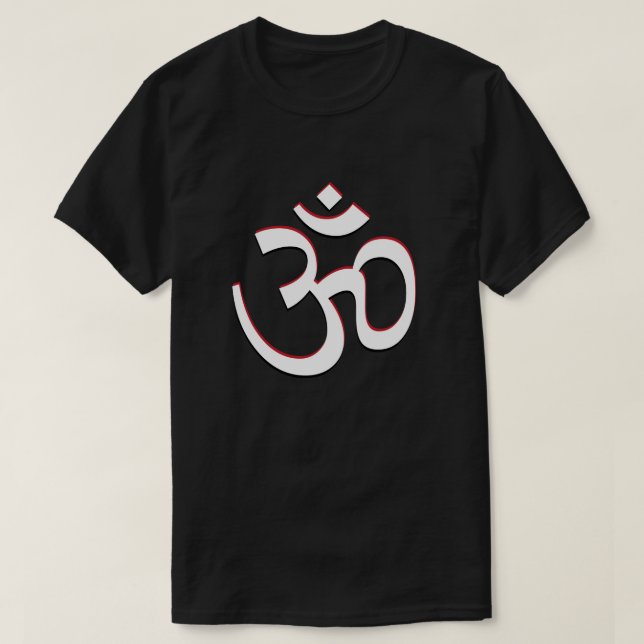 Om Symbol Om Signing Logo Rot Schwarz T-Shirt (Design vorne)
