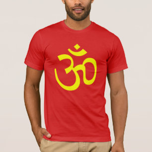 Om-Symbol OM unterzeichnen Logo-helles Gelb T-Shirt