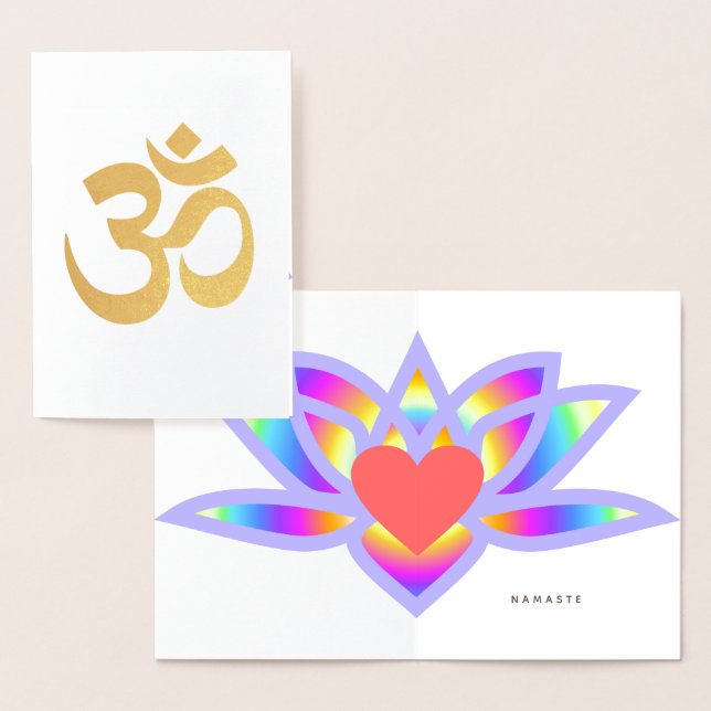 Om Symbol Rainbow Lotus Folienkarte (Anzeige)
