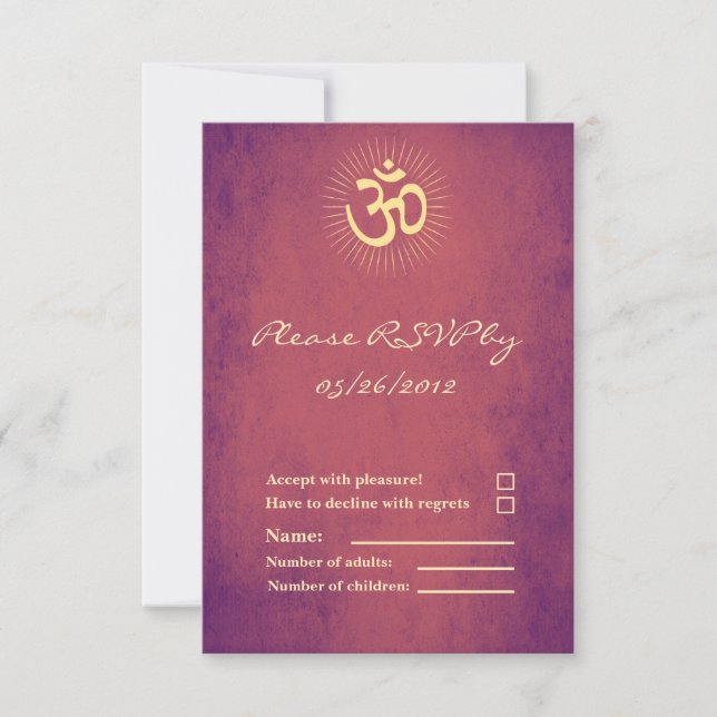 OM Symbol RSVP Card Hindu Wedding Einladung (Vorderseite)