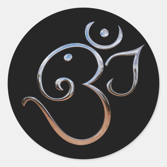 Om Symbol Runder Aufkleber (Vorderseite)