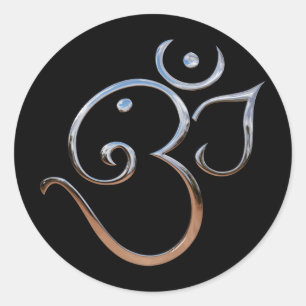 Om Symbol Runder Aufkleber