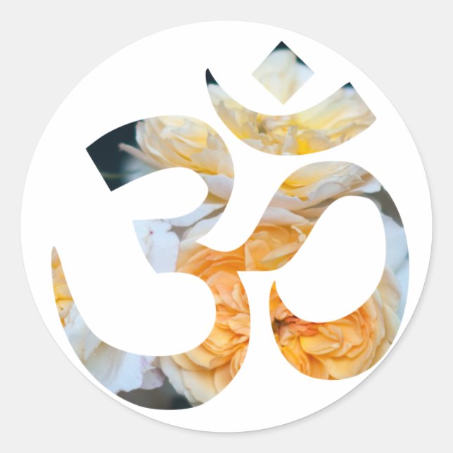 Om Symbol Runder Aufkleber (Vorderseite)