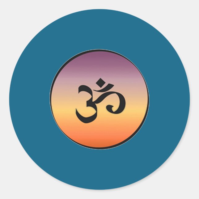 Om Symbol  Runder Aufkleber (Vorderseite)