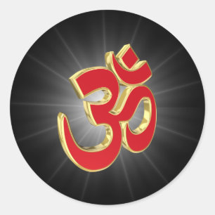 Om-Symbol Runder Aufkleber