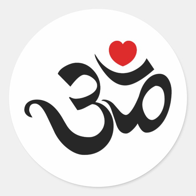 Om Symbol Runder Aufkleber (Vorderseite)