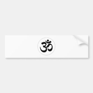 Om-Symbol (Schwarzes mit silbernem Ring) Autoaufkleber