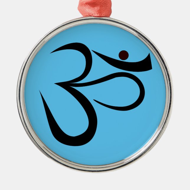 Om Symbol Silbernes Ornament (Vorne)