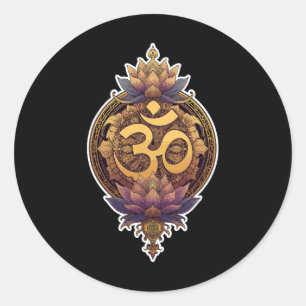Om-Symbol spirituell meditieren Yoga-Mantra göttli Runder Aufkleber