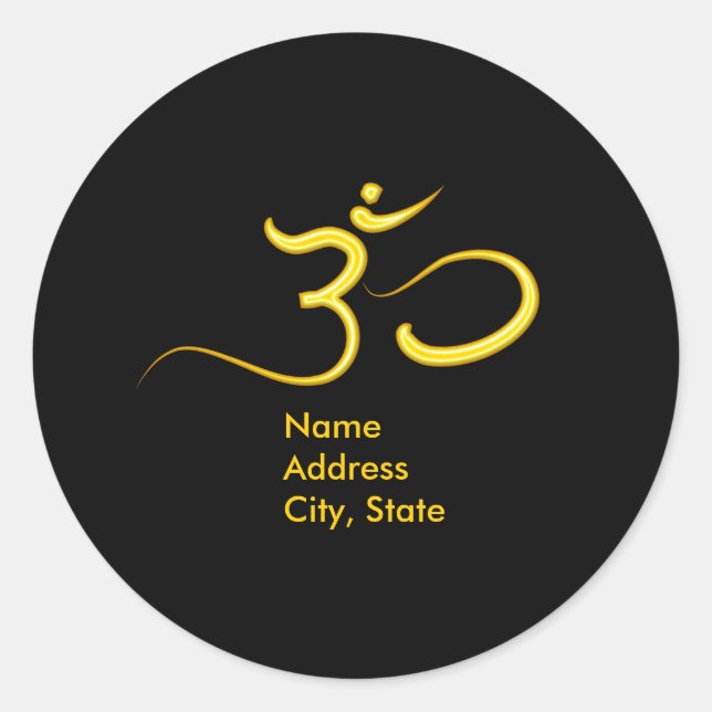 Om Symbol Umschlag Aufkleber (Vorderseite)