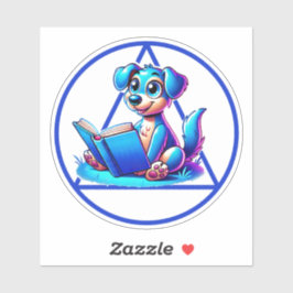 OM Symbol Welpe lesen Big Book Erholung Aufkleber