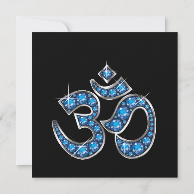 Om Symbol with "Aquamarine" Stones (Vorderseite)