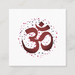 OM Symbol Yoga Meditation Instructor Quadratische Visitenkarte