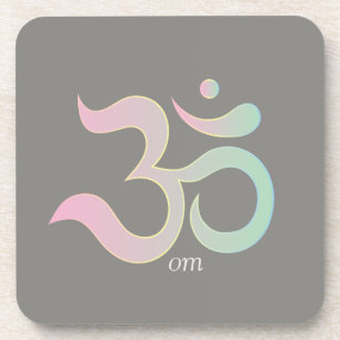 Om Symbol zen pastellrosa graue Untersetzer